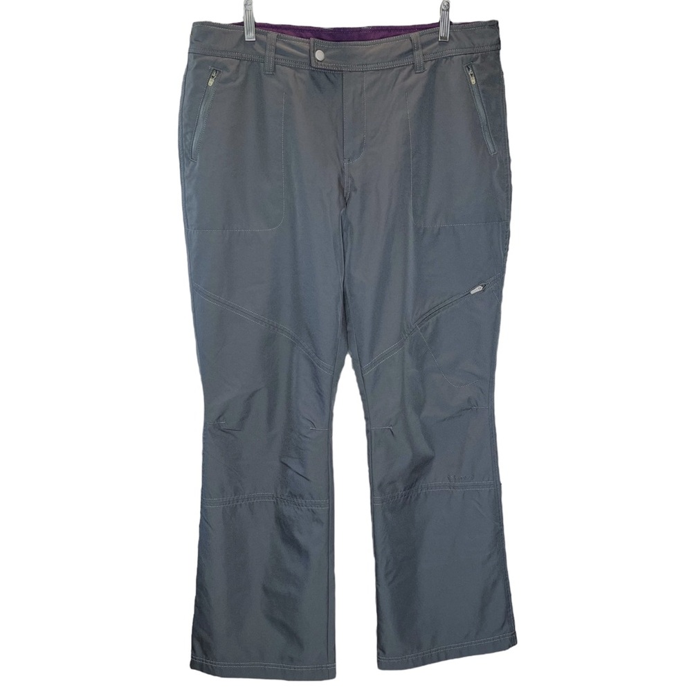 Eddie Bauer Sport Flannel Lined Pants sz 16 - Gray Hiking Outdoor Winter Warm